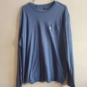 Johnnie-O Mens Brennan T Shirt Long Sleeve Crew Neck Pullover Wake Blue Size XL